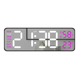 Reloj de pared digital de 9 pulgadas con temperatura