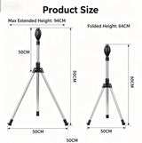 HTMCK Stainless Steel Telescopic Support Tripod 360 Rotatable Garden Sprinkler Head Set Outdoor Lawn Yard Watering Tool
