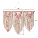Large Macrame Wall Hanging Tapestry  with  Wooden Stick Hand-Woven Bohemia Tassel Curtain Tapestry  Wedding Backgrou Boho Decor