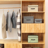 Caja de almacenaje plegable de tela con tapa