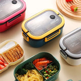 Fiambrera bento de 2 pisos 1,2 L con cubiertos