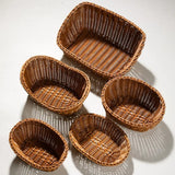 Hardness Rattan Wicker Woven Serving Baskets Household 10 Styles Bread Fruit Vegetables Basket Handwoven