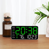 Reloj de pared digital con fecha y temperatura