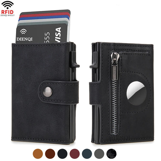 Cartera fina de fibra de carbono con RFID