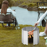 Paravientos plegable para hornillo de camping