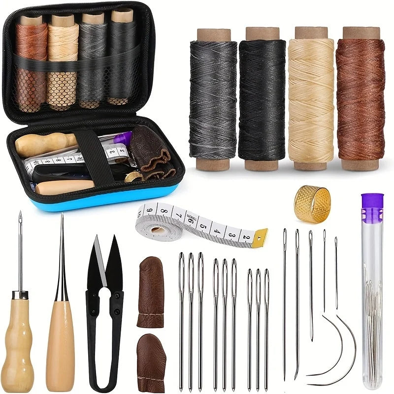 Kit de costura para cuero con aguja grande