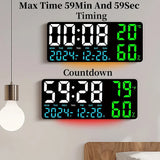 Reloj de pared digital grande con luz de 7 colores