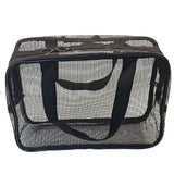 Cesta de ducha de malla con doble cremallera