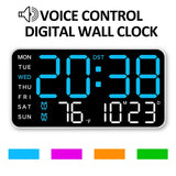 Reloj de pared digital con fecha y temperatura