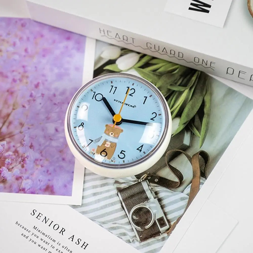 Mini reloj de pared con ventosa antivaho para baño