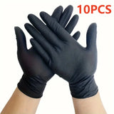10/50PCS Heavy Duty Orange Industrial Nitrile Gloves Disposable 8mil Raised Diamond Texture Gloves Mechanic Tattoo Safety Gloves