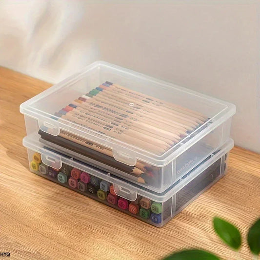Estuche grande transparente para material de dibujo