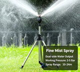 HTMCK Stainless Steel Telescopic Support Tripod 360 Rotatable Garden Sprinkler Head Set Outdoor Lawn Yard Watering Tool
