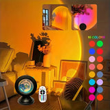 Proyector de luz de atardecer con mando