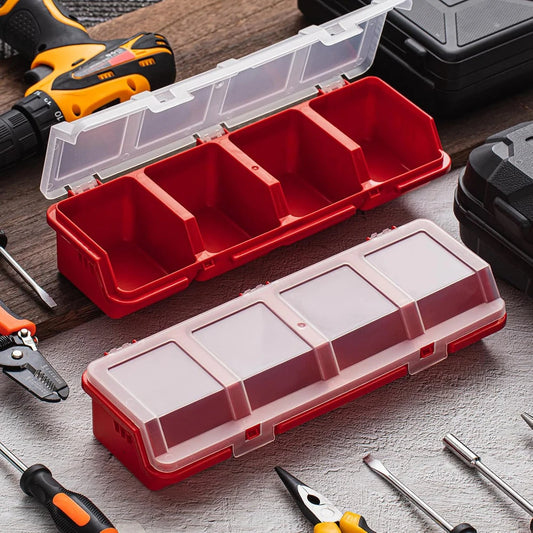 Caja organizadora de tornillos de 4 compartimentos