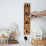 Estante llavero de pared madera con 5 ganchos