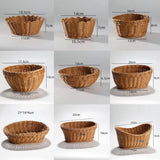 Hardness Rattan Wicker Woven Serving Baskets Household 10 Styles Bread Fruit Vegetables Basket Handwoven