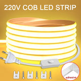 Tira LED COB 220V con interruptor