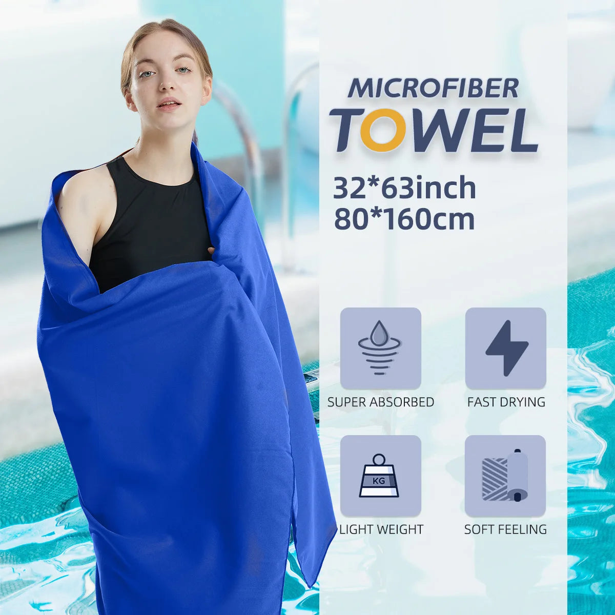 Toalla de microfibra de viaje con bolsa