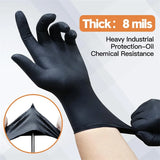 Guantes de nitrilo negro industriales 8 mil