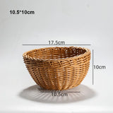 Hardness Rattan Wicker Woven Serving Baskets Household 10 Styles Bread Fruit Vegetables Basket Handwoven