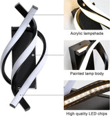Aplique LED espiral curvada dormitorio/pasillo