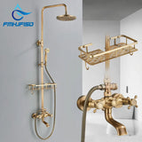 Conjunto ducha latón envejecido 8" doble mando
