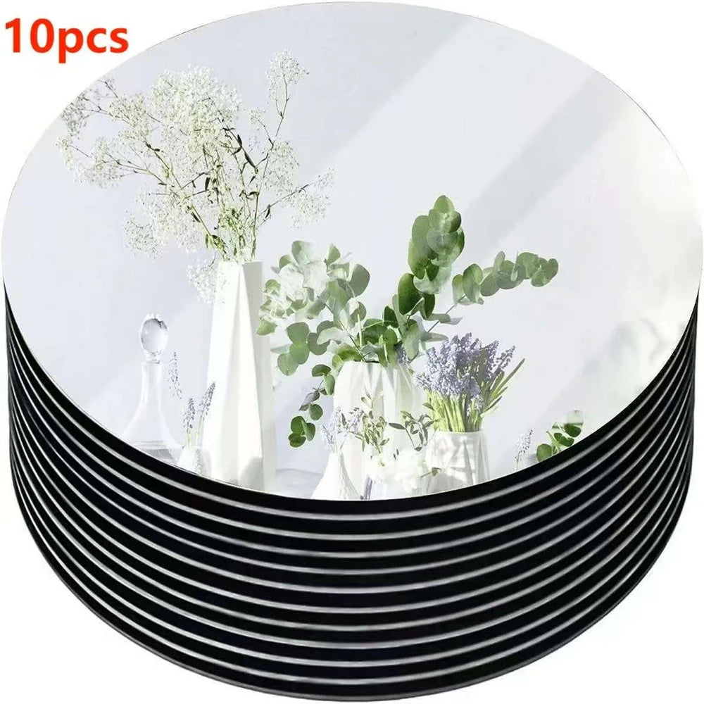 10 espejos redondos acrílicos decorativos