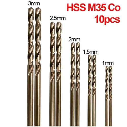 Brocas de cobalto HSS M35 1-3 mm (10 uds)