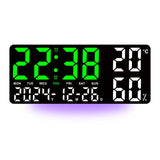 Reloj de pared digital grande con luz de 7 colores