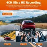 Dashcam 360° 4 cámaras con pantalla IPS