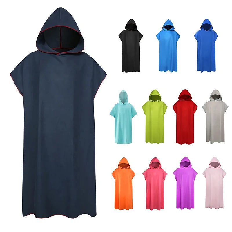 Toalla poncho de microfibra con capucha