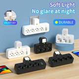 Enchufe de pared con 4 tomas y USB