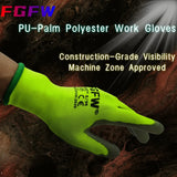 10 pares de guantes de trabajo con recubrimiento de PU