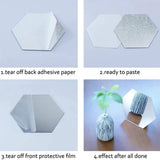 Espejos hexagonales adhesivos para pared