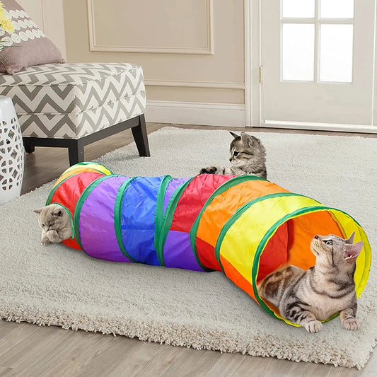 Túnel plegable de juego para gatos
