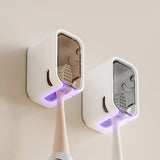 2 portacepillos de pared con tapa