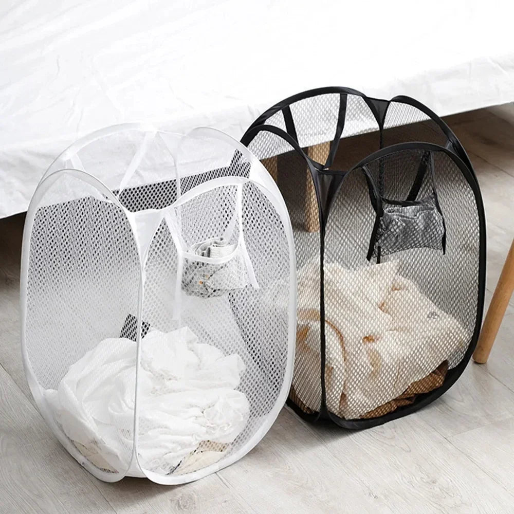 Cesto de ropa sucia plegable y ventilado