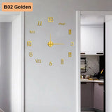 Reloj de pared 3D de números adhesivos 90-120 cm