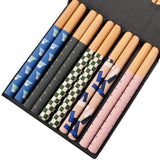 Palillos japoneses de bambú (5 pares)