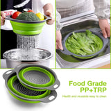 Escurridor plegable de silicona para fruta y verdura