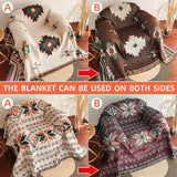 Manta de sofá boho con flecos