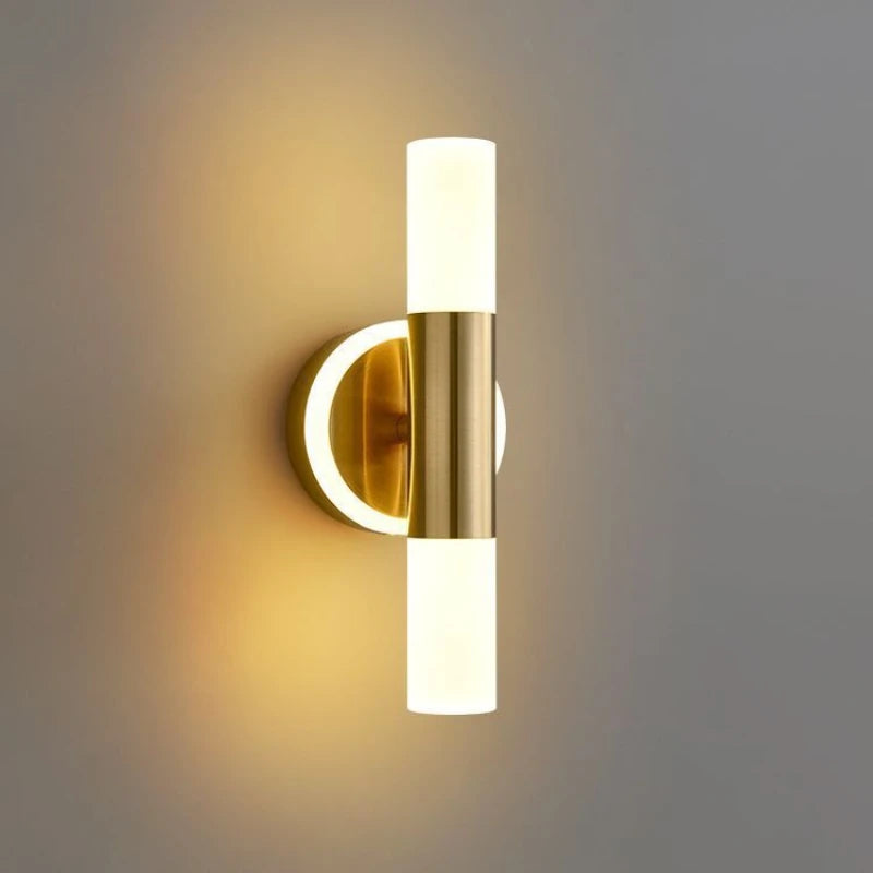 Aplique LED cristal blanco/dorado moderno