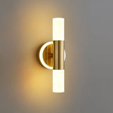 Aplique LED cristal blanco/dorado moderno