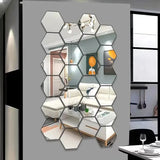 Espejos hexagonales adhesivos para pared