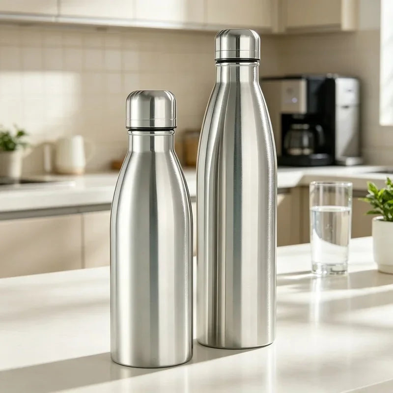 0.75/1 Liter Stainless Steel Canteen Kettle Outdoor Camping Hiking Water Bottle Portable Large Capacity Leakproof Drinking Bottl