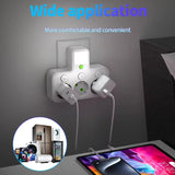 Enchufe de pared con 4 tomas y USB