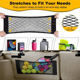 Car Storage Net Stretchable Mesh Pocket Net Magic Elastic Sticker Universal Rear Mesh Trunk Seat Bag Pocket Cage Auto Organizer