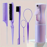 Set de 6 cepillos de peluquería con pulverizador