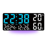 Reloj de pared digital grande con luz de 7 colores